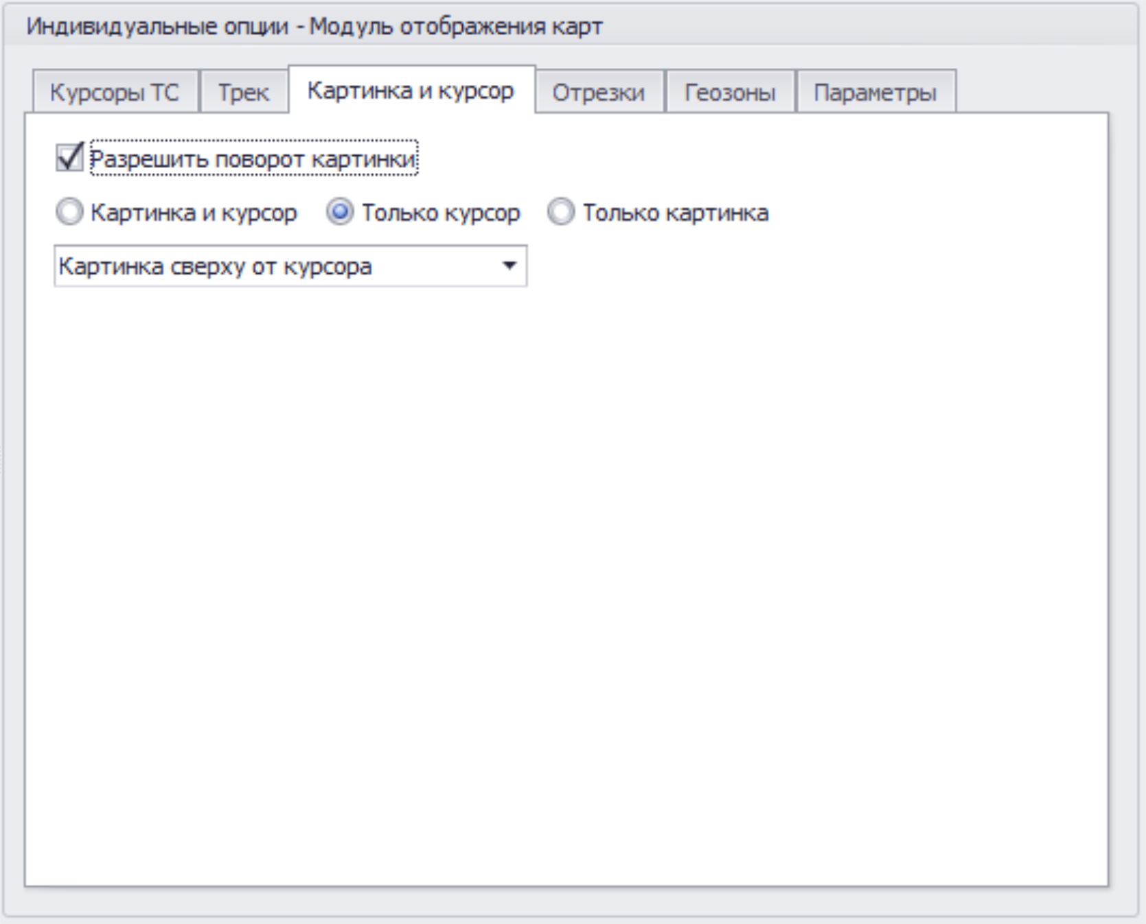 Меню Опции Модуль отображения карт инд вкладка Картинка и курсор.png
